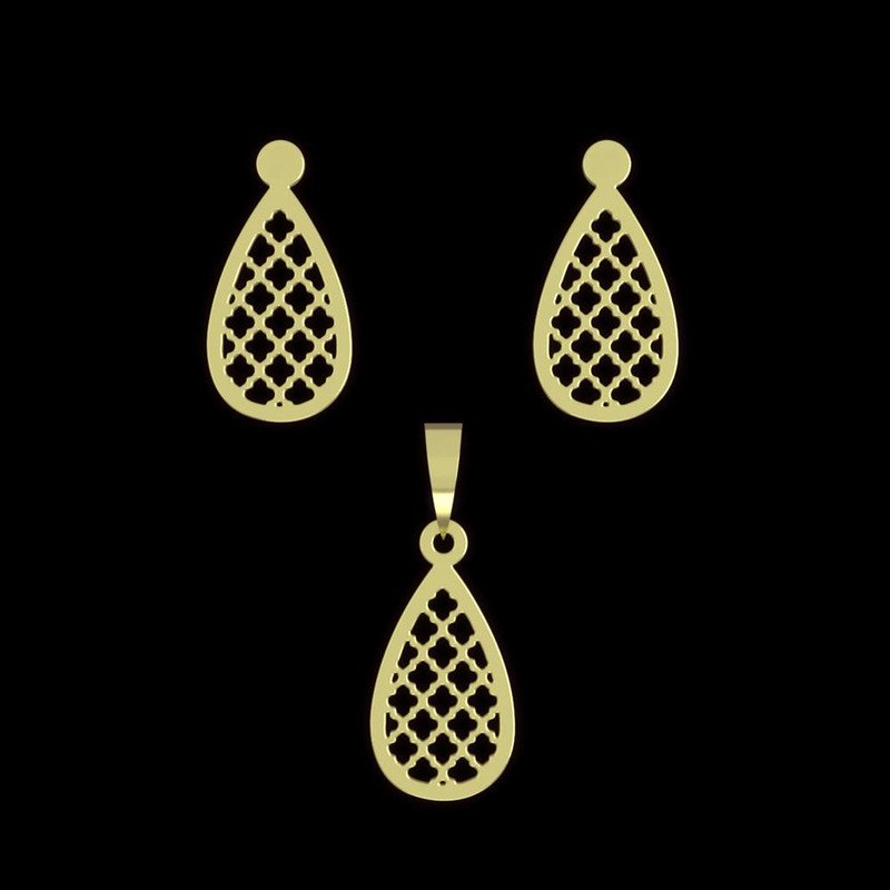 نیم ست طلا 18 عیار زنانه مدوپد مدل اشک کد NA11536