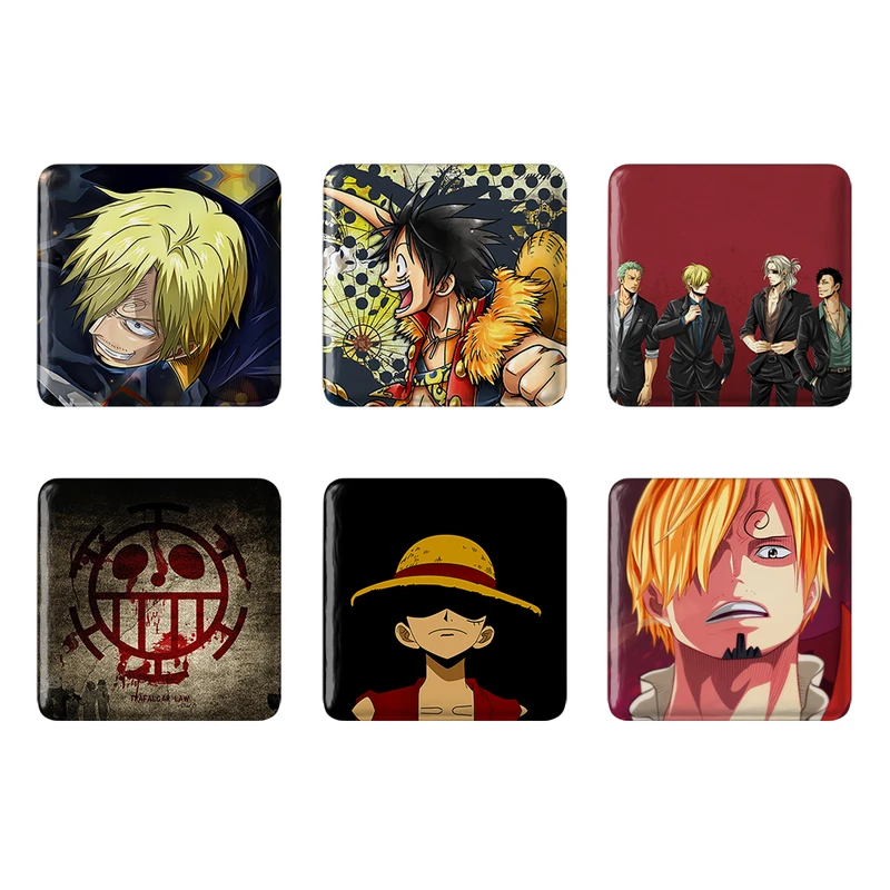 مگنت خندالو مدل انیمه وان پیس One Piece کد 452A مجموعه 6 عددی