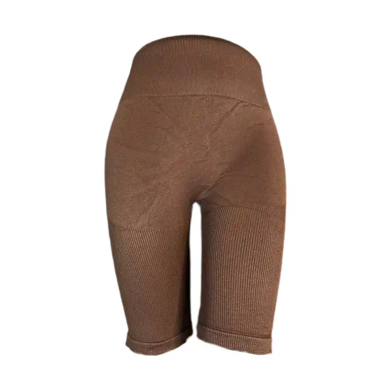 شلوارک ورزشی زنانه مدل بایکر سیملس پشت چین دار کبریتی