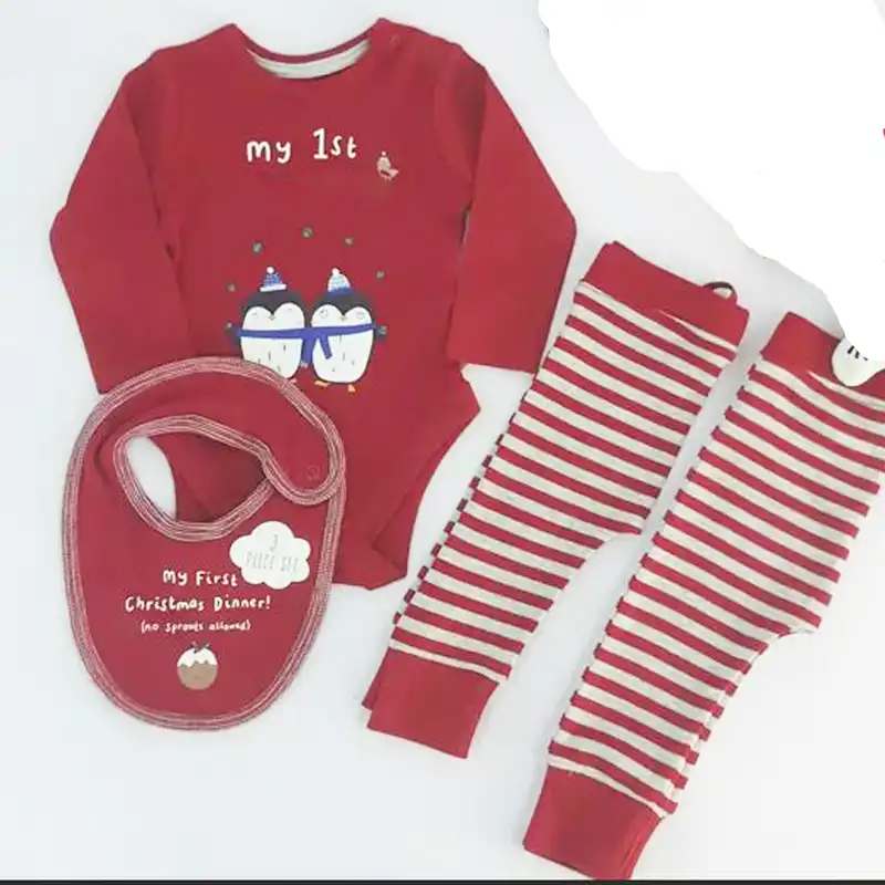 ست 3 تکه لباس نوزادی جورج مدل e-200