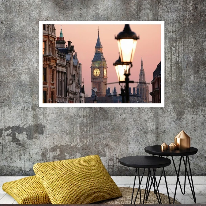 تابلو بکلیت طرح ساعت بیگ بن مدل قاب شاسی W-s8016