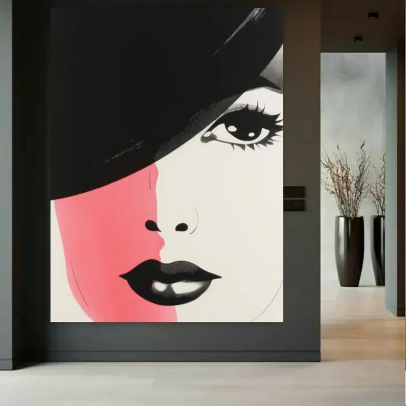 تابلو بوم مدل چهره دختر آرایشگاه زنانه  کد BK2160