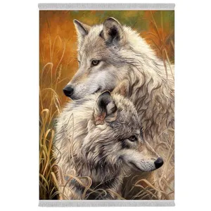 فرش پارچه‌ای دفه مدل فرشینه شانل مخمل طرح فانتزی کد 7024