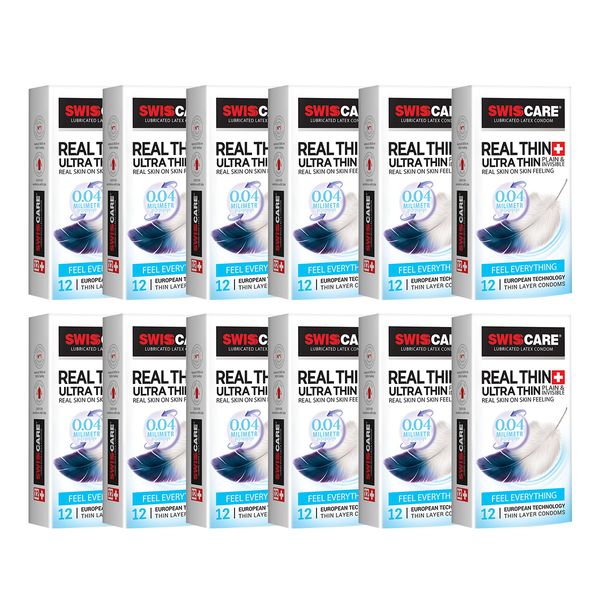 کاندوم سوئیس کر مدل REAL THIN مجموعه 12 عددی کاندوم سوئیس کر مدل REAL THIN مجموعه 12 عددی