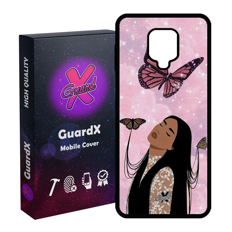 کاور گارد ایکس طرح Girl مدل Glass10297 مناسب برای گوشی موبایل سامسونگ Redmi Note 9S / Note 9 Pro / Note 9 Pro Max