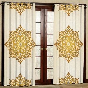 پرده مدل خورشیدی هازان پانچی کد 1259 سایز 140x200 سانتی متر