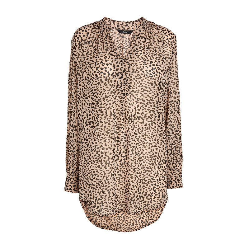 تونیک زنانه نکست مدل Leopard رنگ کرم