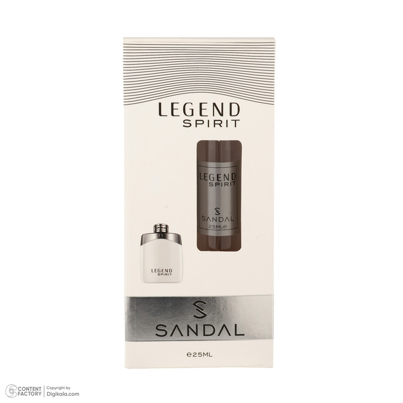 عطر جیبی مردانه صندل مدل LEGEND SPIRIT با رایحه شیرین و تند حجم 25 میلی‌لیتر