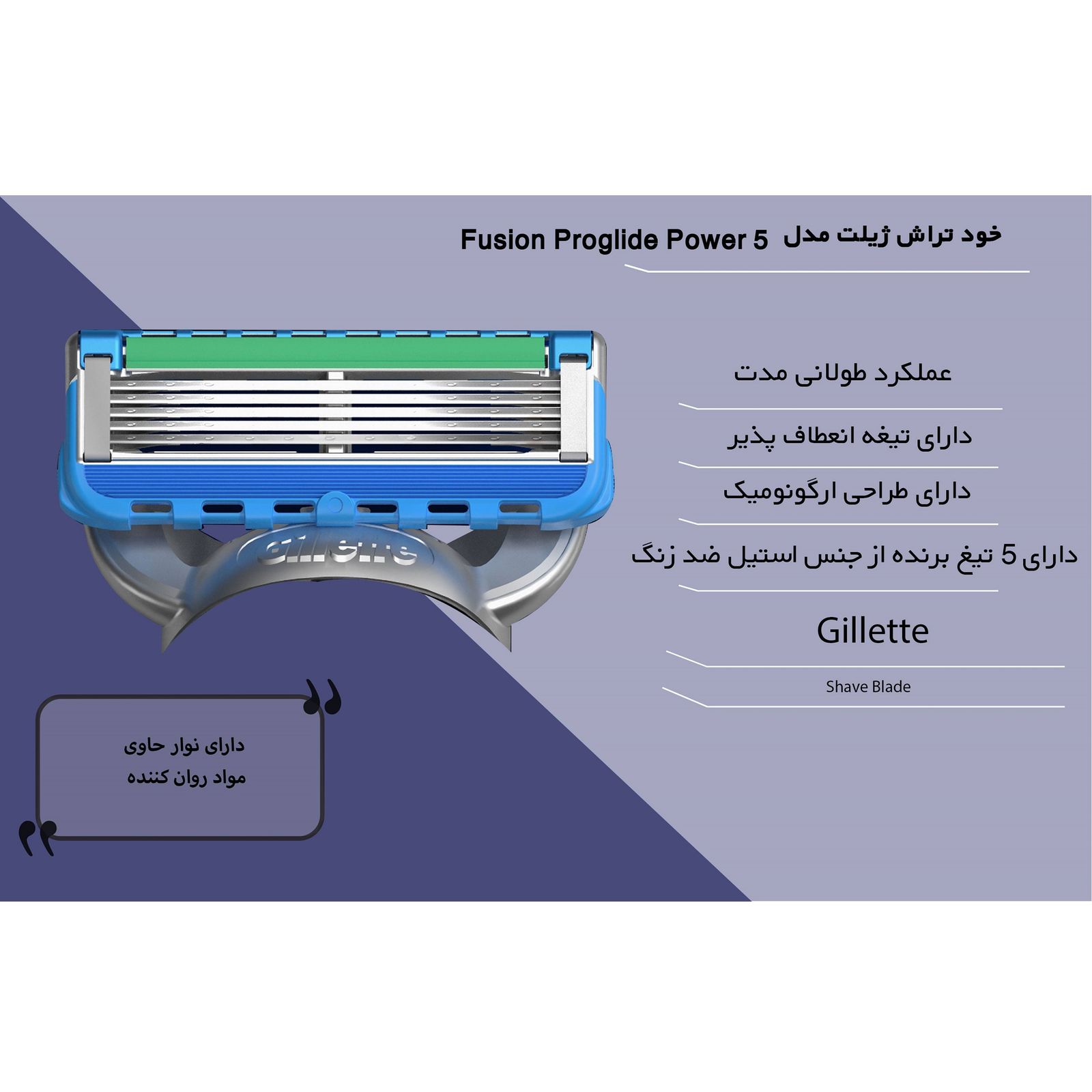 تیغ یدک ژیلت مدل Fusion 5 Proglide Power Cartridges بسته 4 عددی -  - 4