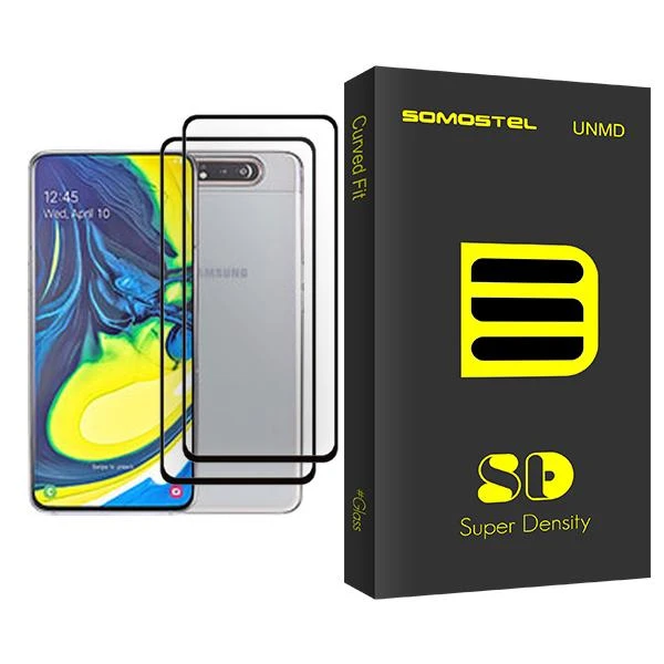 محافظ صفحه نمایش سوماستل مدل SD Glass MIX002 مناسب برای گوشی موبایل سامسونگ Galaxy A80 بسته دو عددی
