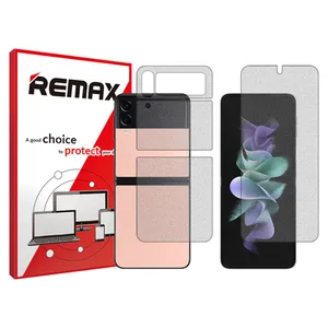 Remix matte screenprotector HyMTT model suitable for Samsung Galaxy ZFlip3 5G mobile phones along with the back of the phone