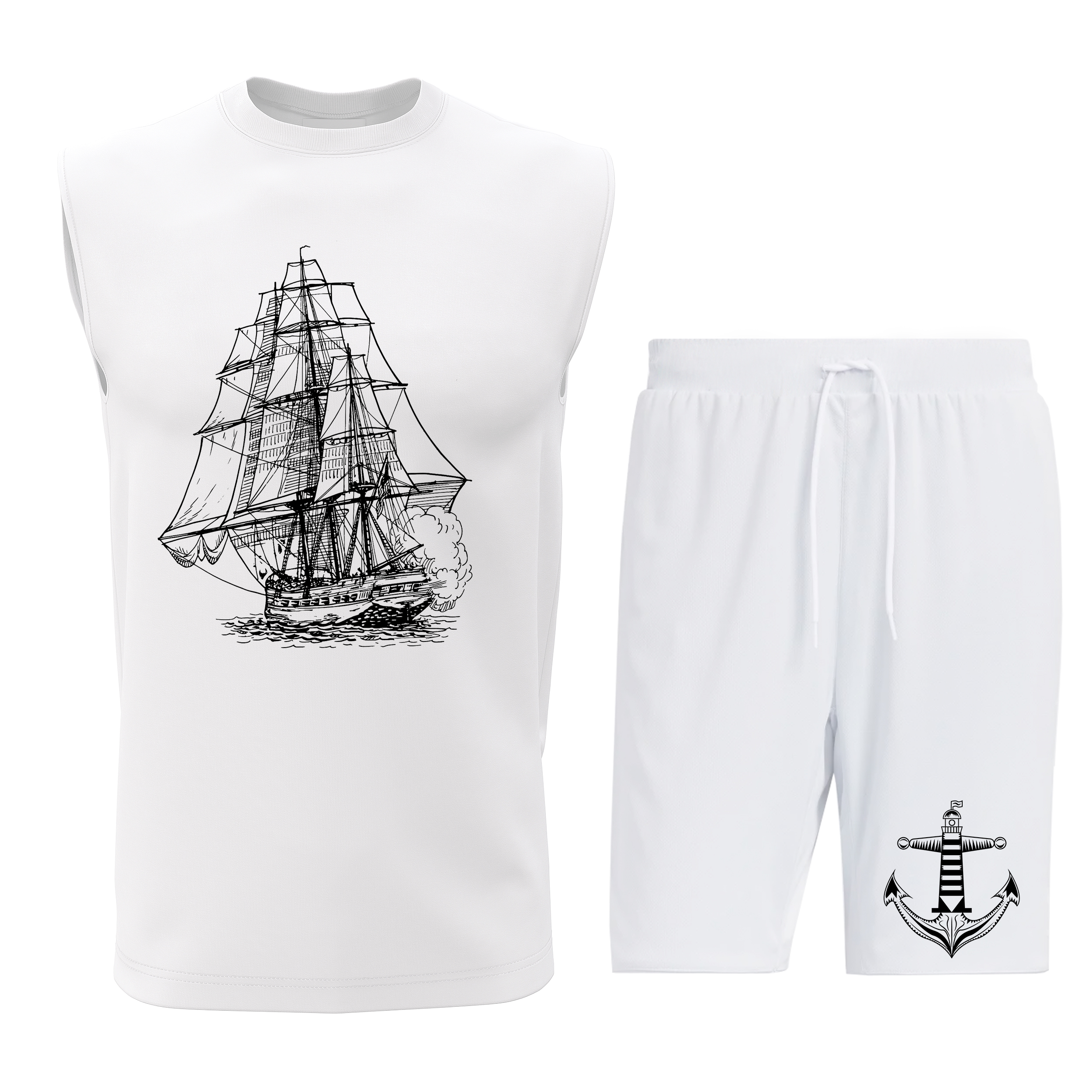 ست تاپ و شلوارک مردانه طرح کشتی مدل S131W