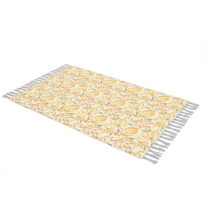 شال مبل مدل برگ پاییزی کد F2SH1078 سایز 100x180 سانتی متر