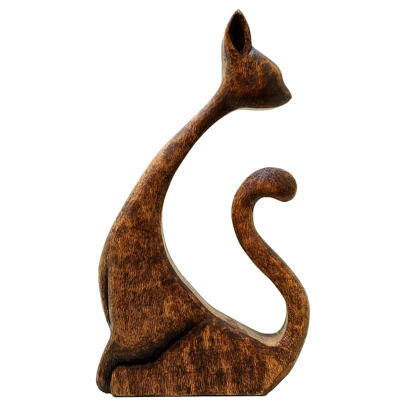 مجسمه چوبی طرح گربه مدل 4052