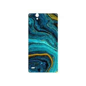 MAHOOT Turquoise marblewith golden streaks Cover Sticker for Sony Xperia C4