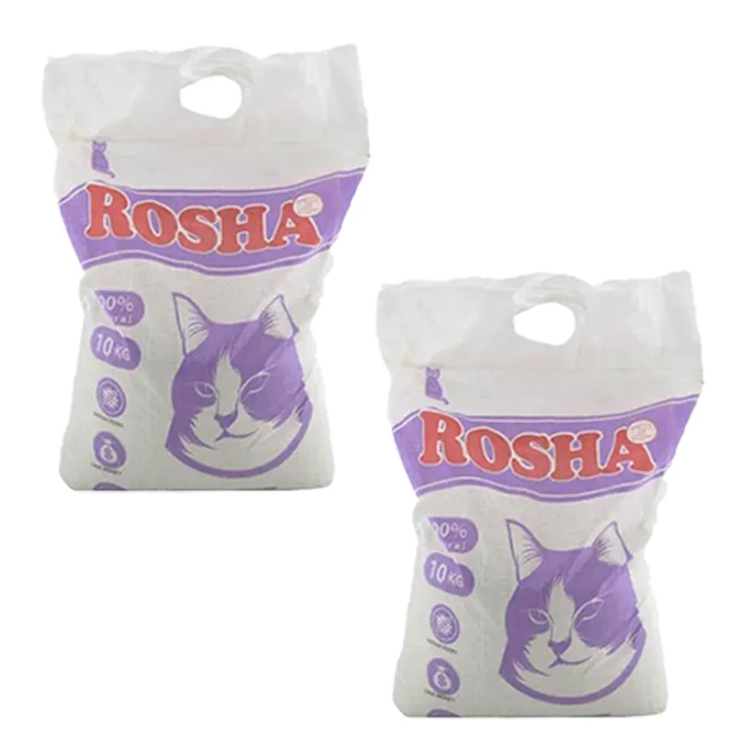 خاک گربه روشا مدل سوپرکلامپ گرانولی وزن 20 کیلوگرم مجموعه دو عددی