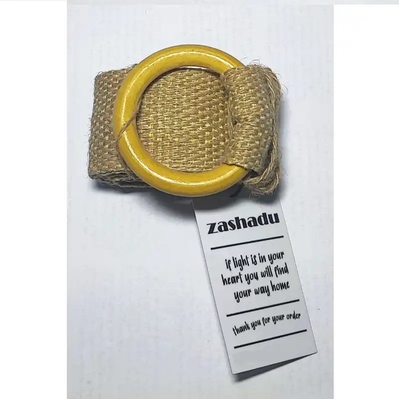 کمربند زنانه زاشادو مدل چوبی کنفی کد 56