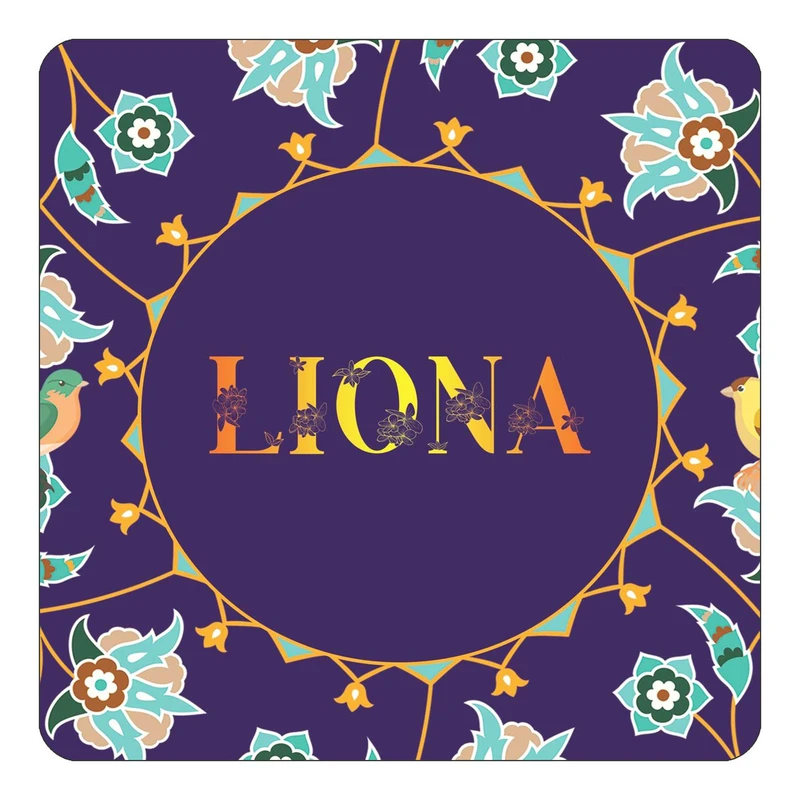 مگنت کاکتی طرح اسم لیونا liona مدل گل و بلبل کد mg14815