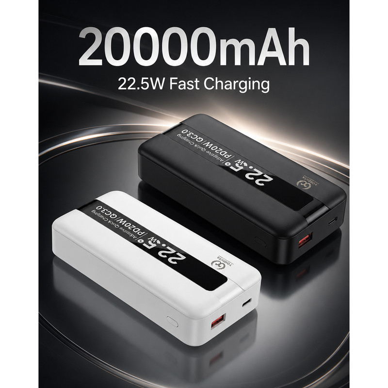 پاوربانک 22.5 وات یوشیتا مدل YP-021 ظرفیت 20000 میلی‌آمپر‌ساعت به همراه سه عدد کابل USB-C/ لایتنینگ / USB-C