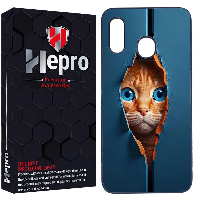 کاور هپرو طرح گربه کد Dimo-355 مناسب برای گوشی موبایل سامسونگ Galaxy A20/A30