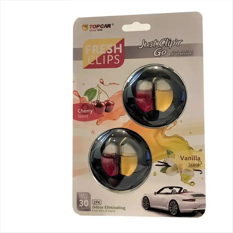 خوشبو کننده خودرو تاپ کار مدل گیلاس و وانیل حجم 8 میلی لیتر بسته دو عددی