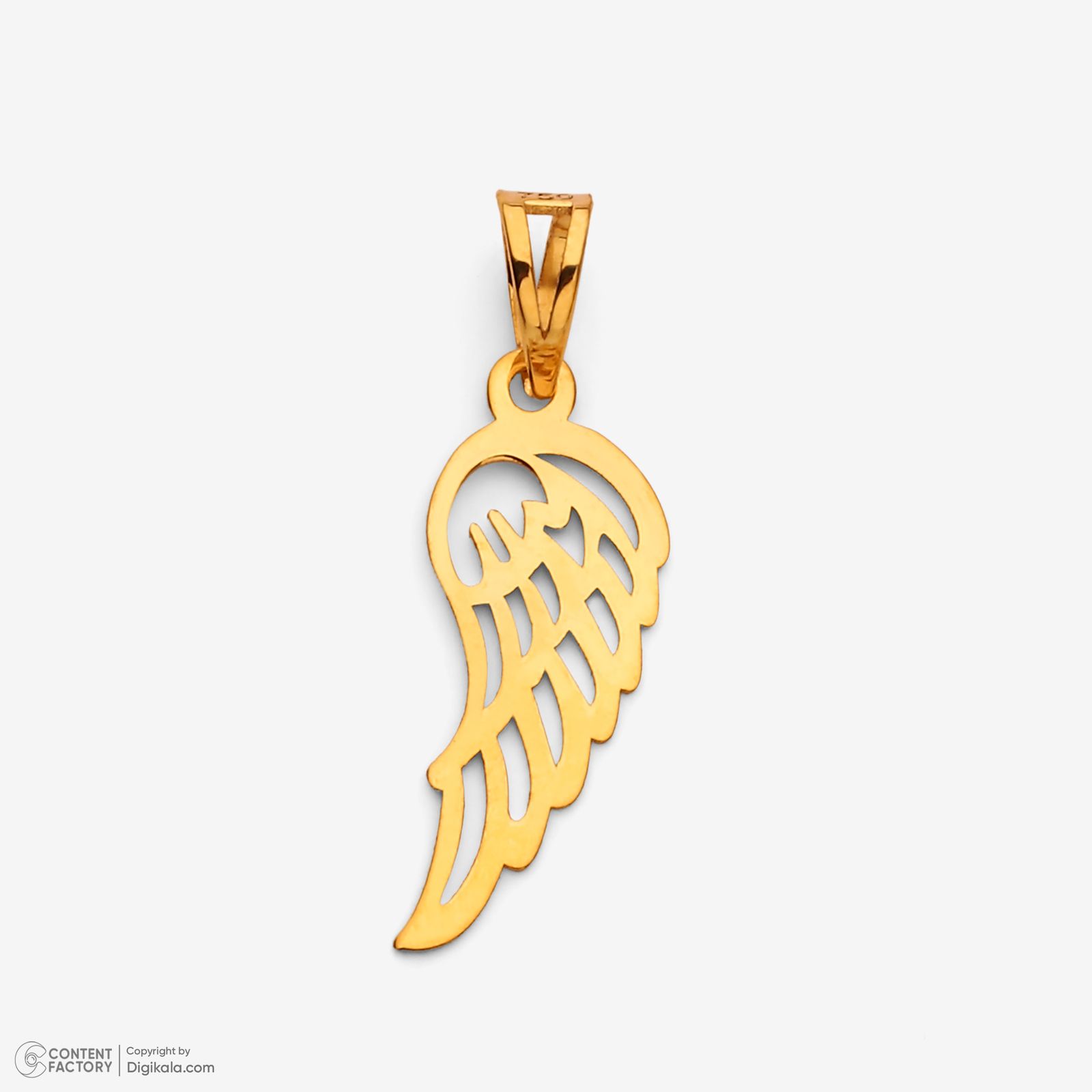 آویز گردنبند طلا 18 عیار زنانه نگین طرح پر - - 5