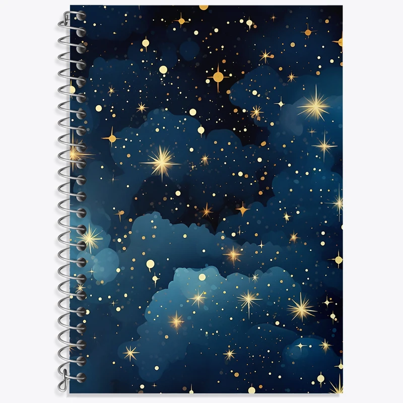 دفتر زبان 50 برگ خندالو مدل سه خط طرح آسمان شب کد N5613