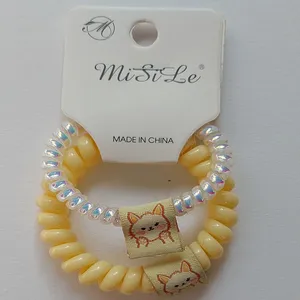 کش مو زنانه مدل سیم تلفنی مجموعه 2 عددی