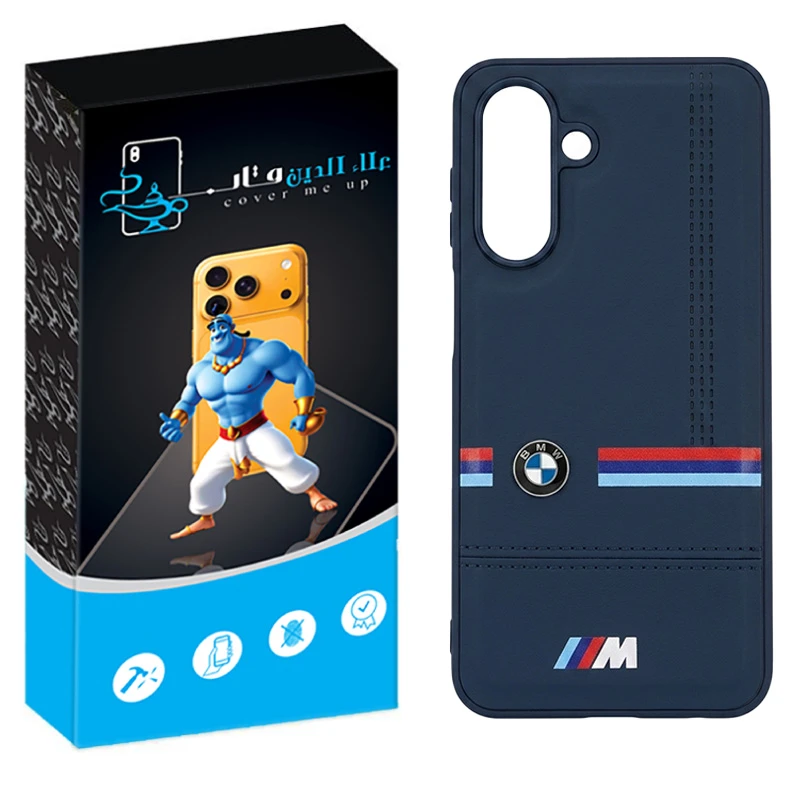 کاور علاالدین قاب مدل چرمی طرح BMW مناسب برای گوشی موبایل سامسونگ Galaxy S25 FE