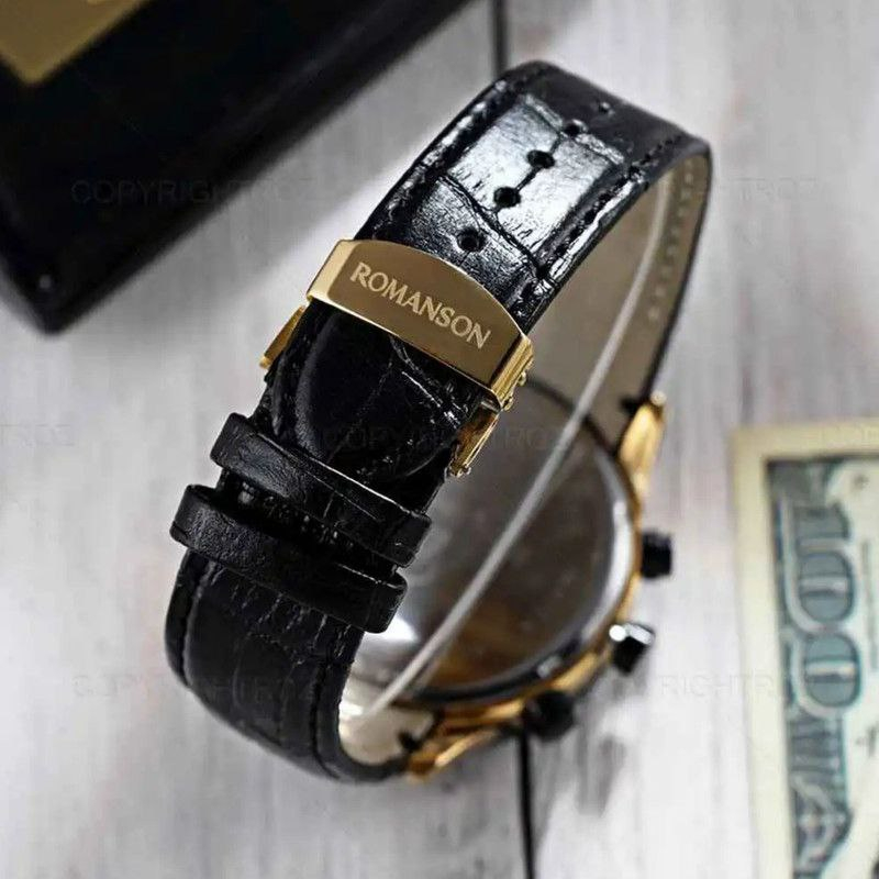ساعت مچی عقربهای مردانه رومانسون مدل سه موتور فعال کورنوگراف بند چرمی 001
