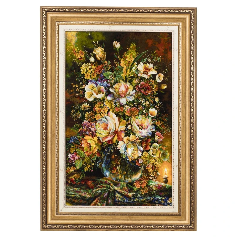 تابلو فرش دستباف سی پرشیا طرح گل در گلدان کد 904134