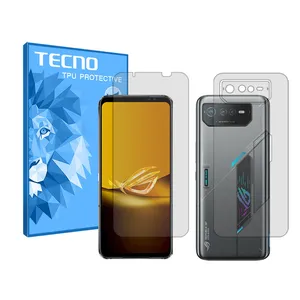 Tecno Resistant model transparent screen protector suitable for Asus ROG Phone 6D mobile phone along with the back of the phone