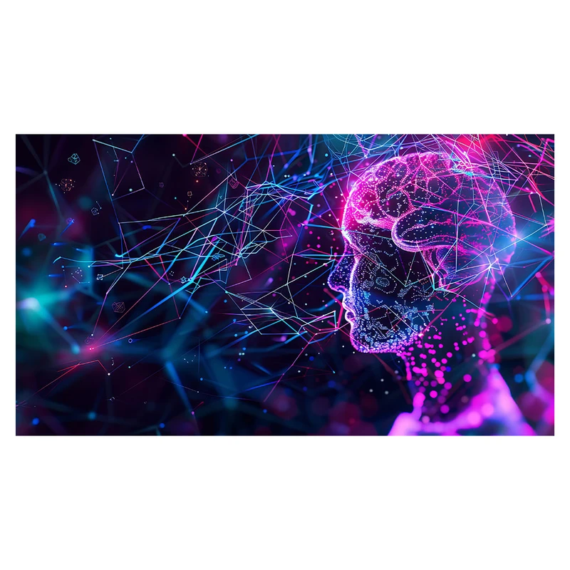 فرش پارچه‌ای مدل فرشینه طرح مغز هوش مصنوعی کد AR3060332