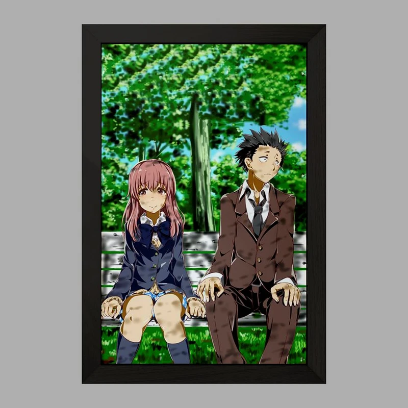 تابلو خندالو مدل شوکو نیشیمیا و شویا ایشیدا انیمه سایلنت ویس A Silent Voice  کد 15807