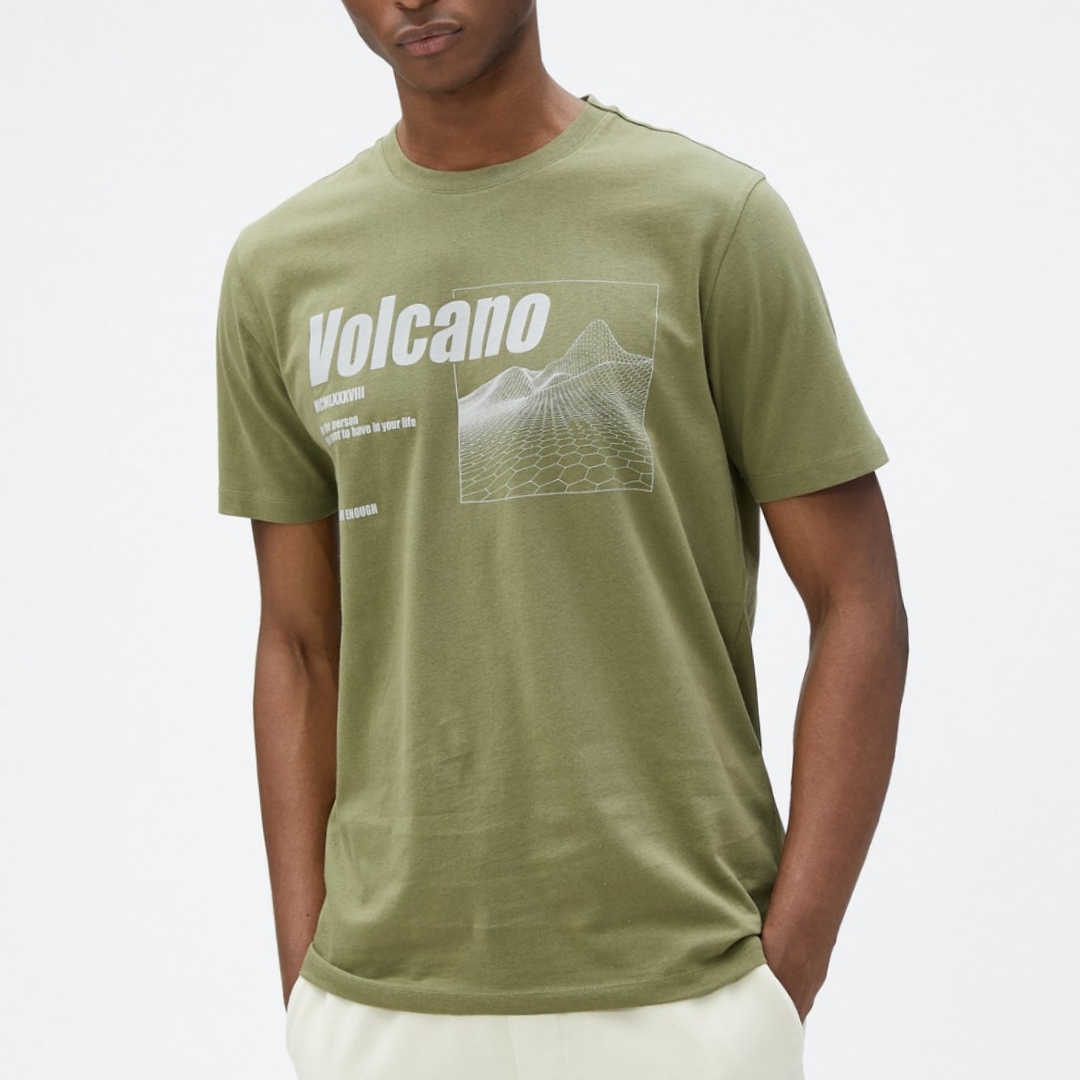 تی شرت آستین کوتاه مردانه کوتون مدل سوپر پنبه volcano
