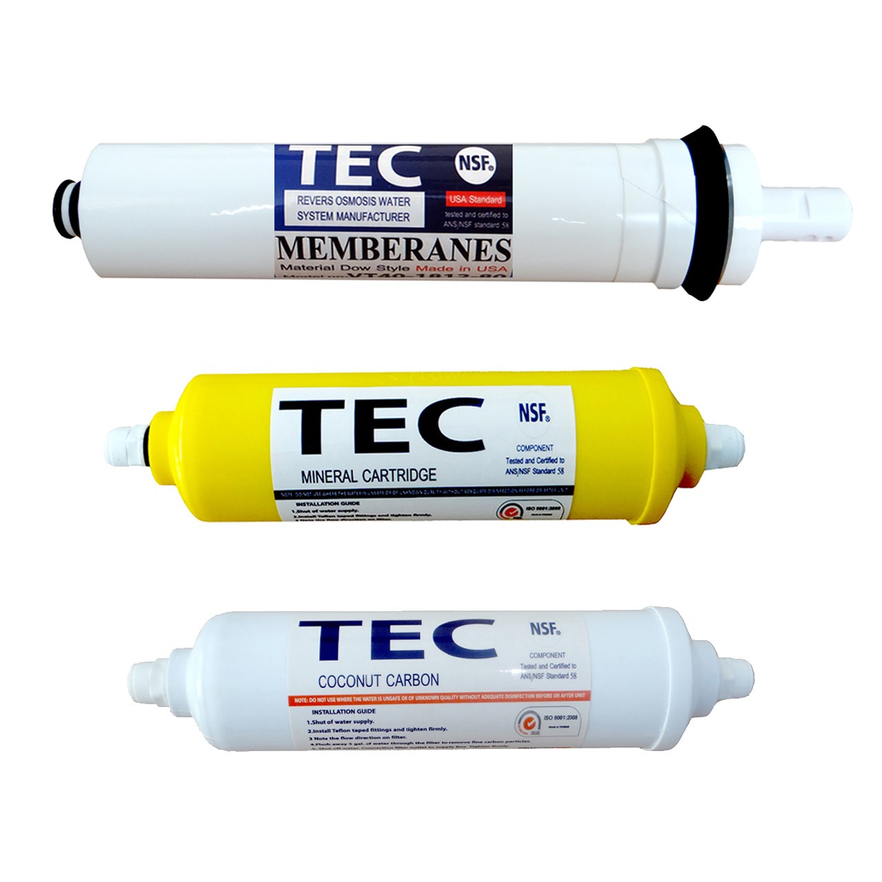 پک فیلتر دستگاه تصفیه آب TEC مجموعه 3 عددی