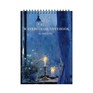 دفتر آبرنگ 20 برگ ستاره خونه مدل شمع کد a5