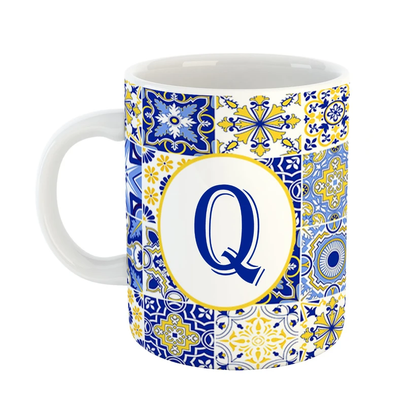 ماگ پادآفرین مدل فانتزی طرح حرف Q کد 32