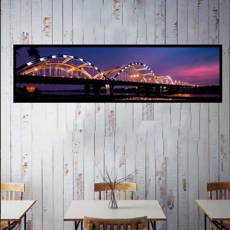 تابلو بکلیت طرح پل فلزی و منظره شهری مدل B-7439