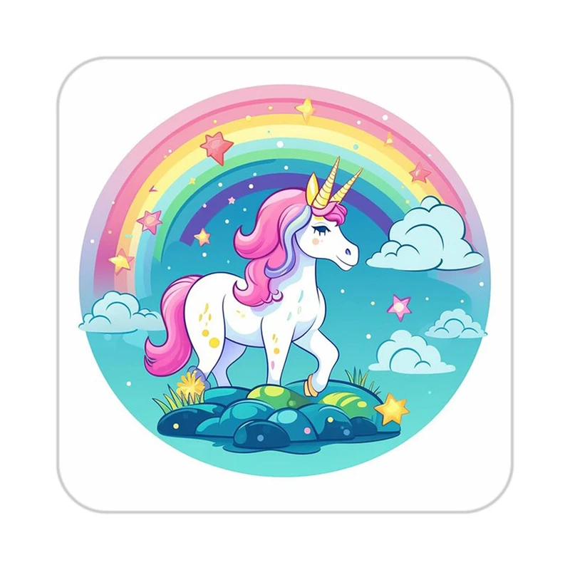 زیر لیوانی کاکتی طرح اسب تک شاخ و یونیکورن مدل mp31141