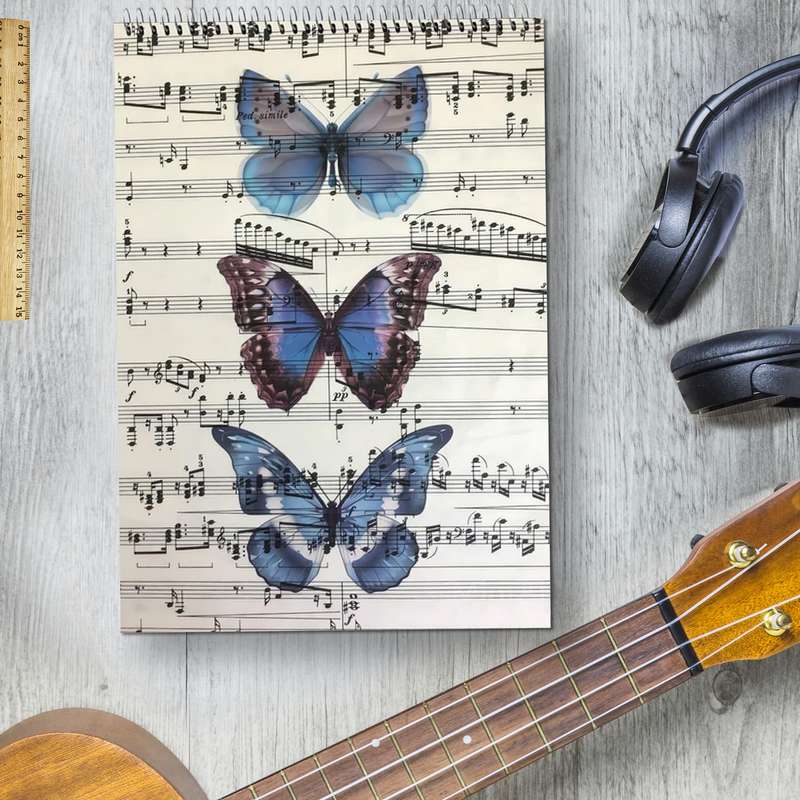 دفتر شطرنجی 200 برگ طرح پروانه