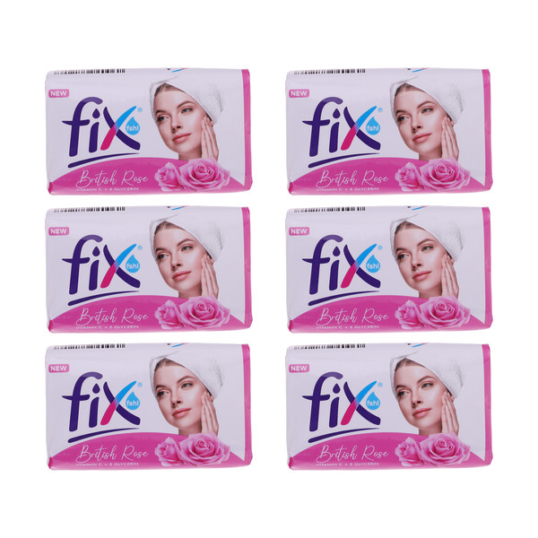 صابون شستشو فیکس مدل British Rose وزن 90 گرم بسته 6 عددی
