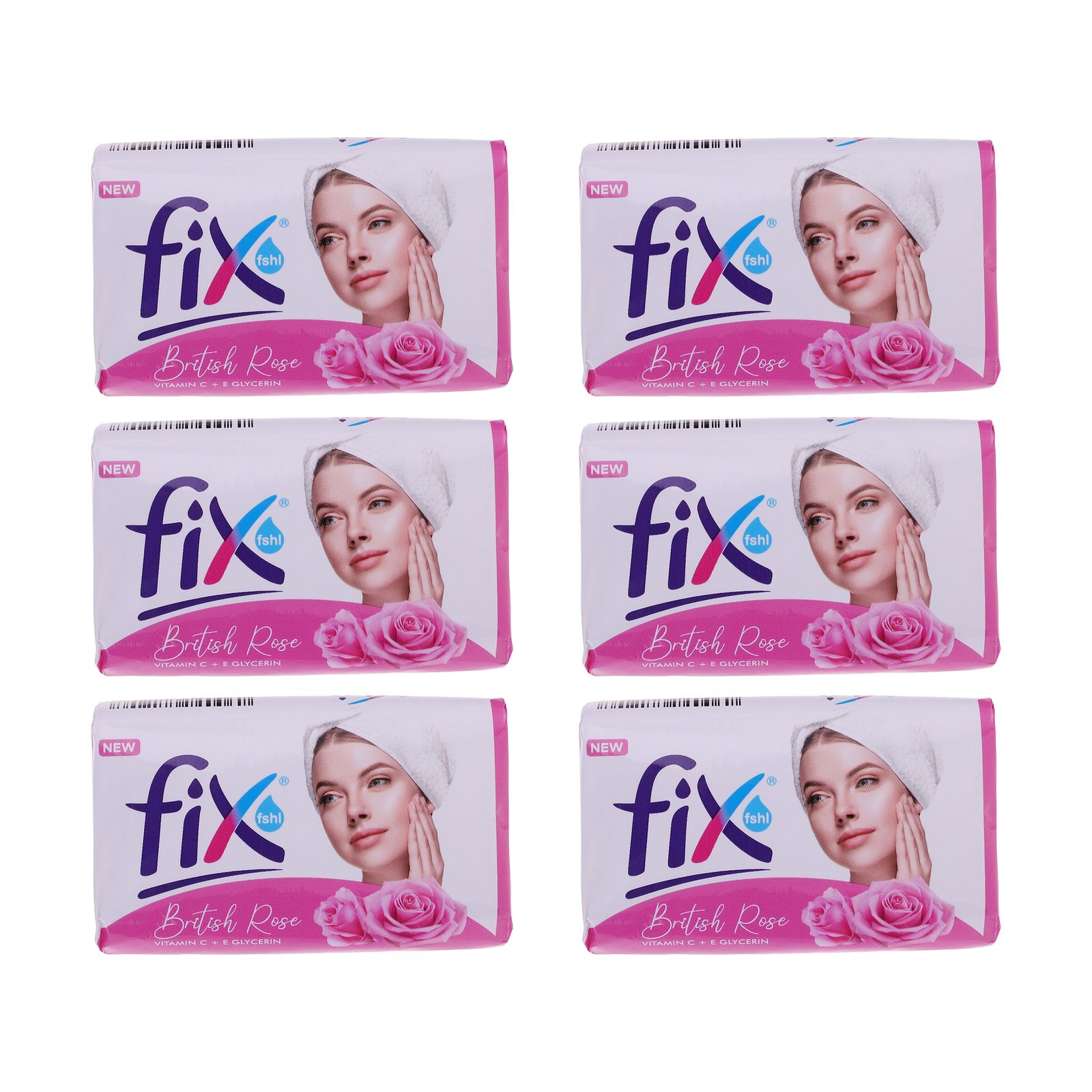 صابون شستشو فیکس مدل British Rose وزن 90 گرم بسته 6 عددی -  - 1