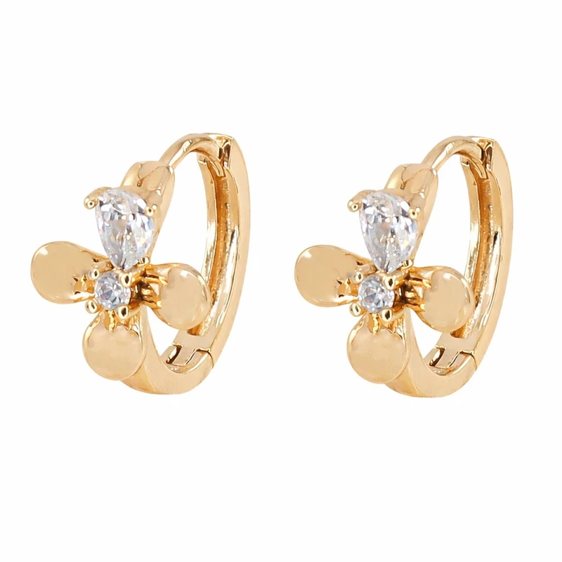 گوشواره حلقه‌ای زنانه ژوپینگ مدل گل کد AAC1291