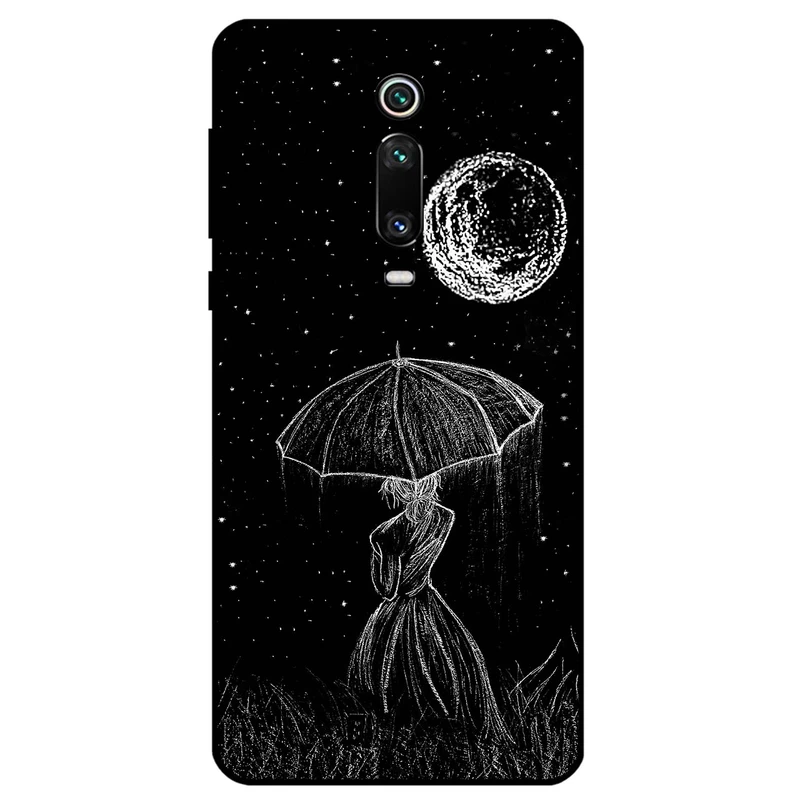 کاور مگافون طرح دختر و ماه مدل 1369 مناسب برای گوشی موبایل شیائومی Redmi K20 / K20 Pro / K20 Pro Premium