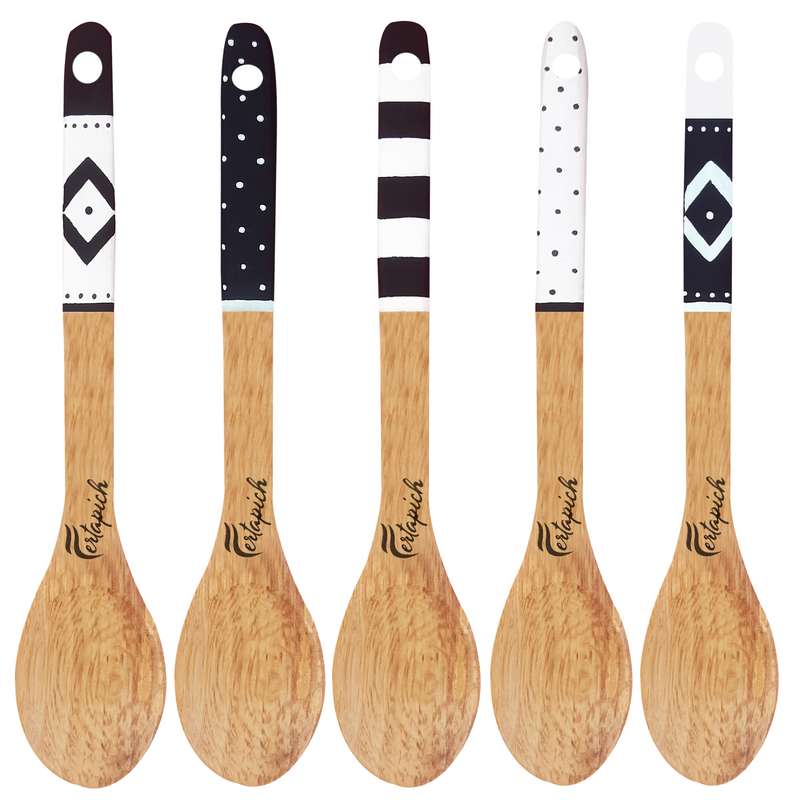   قاشق آشپزی فرتاپیچ مدل چوبی کد S013 بسته 5 عددی