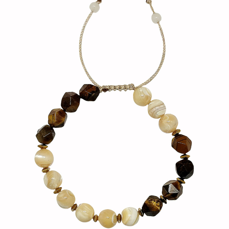 دستبند زنانه مدل صدف و چشم ببر