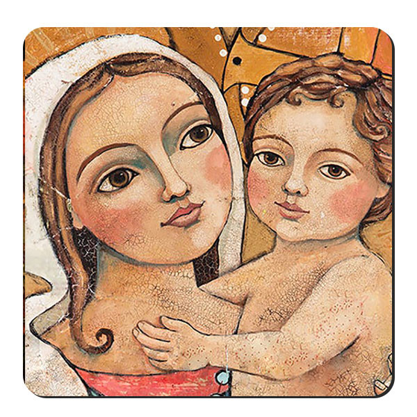  زیر لیوانی طرح نقاشی مادر و فرزند کد nzl24