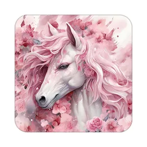 زیر لیوانی کاکتی طرح اسب تک شاخ و یونیکورن مدل mp31749