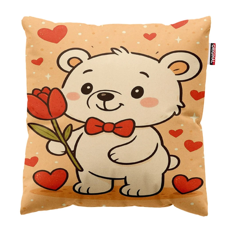 کوسن پاد آفرین مدل خرسی  کد 1503سایز 30*30 سانتی متر